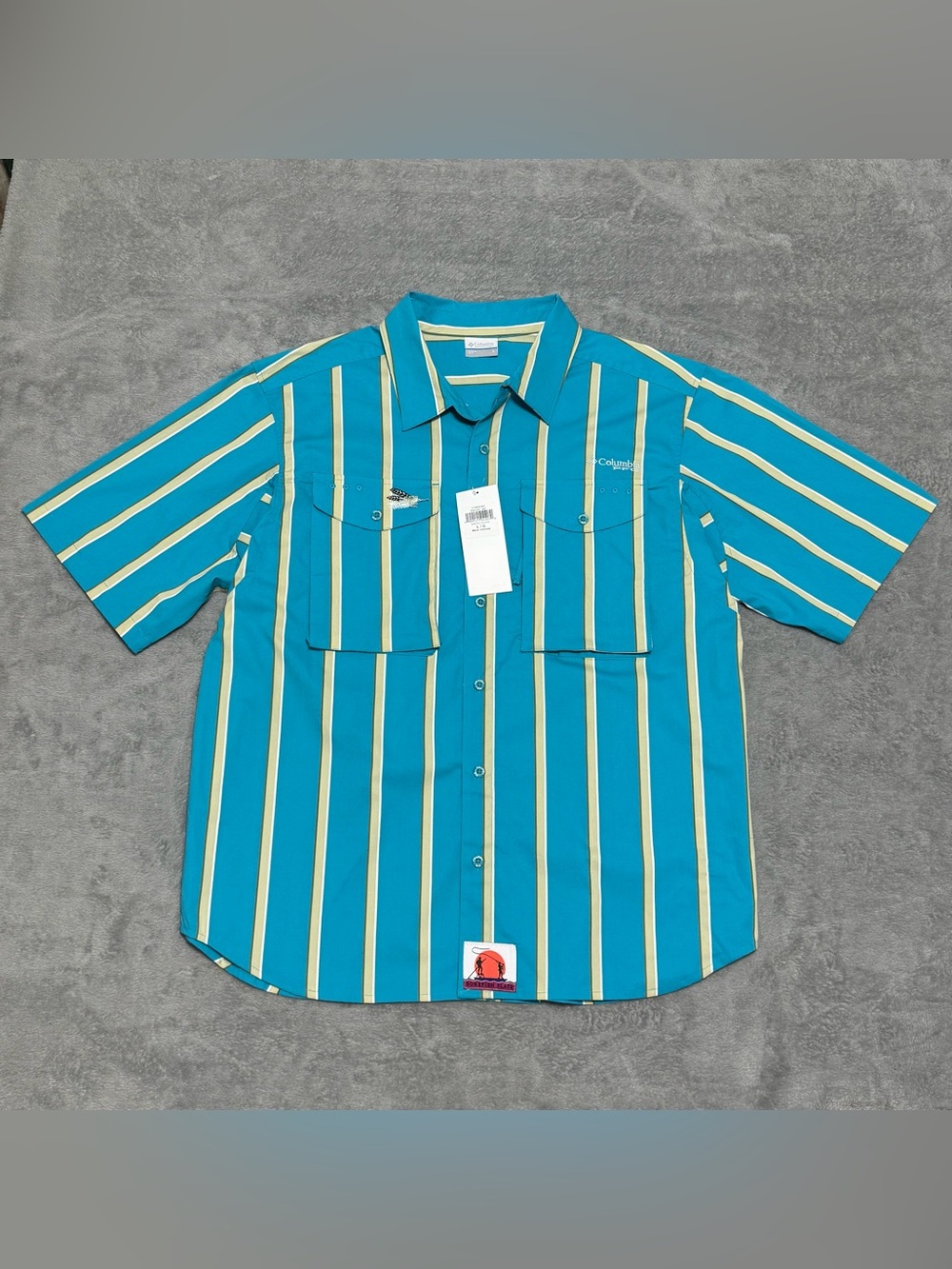 Columbia PFG Bonefish Flats Shirt Men’s L Fishing Striped Outdoors Gorpcore NEW